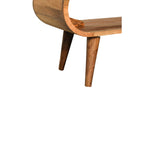 Amaya Solid Mango Wood Coffee Table – Oak-Ish Finish, Open Oval Nordic Design
