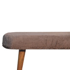 Mocha Faux Fur Fabric Bench – Oak-Ish Finish