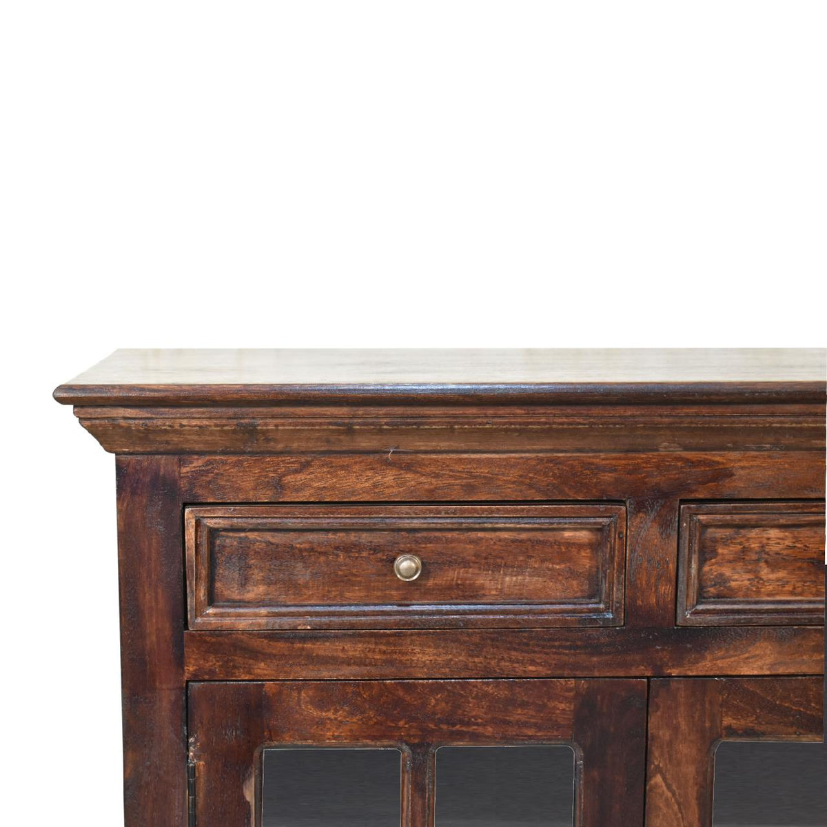 Cabinet with Glazed Doors – Walnut Finish
