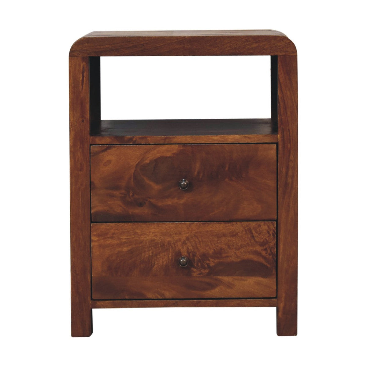 Aspen Solid Mango Wood Nightstand – Chestnut Finish