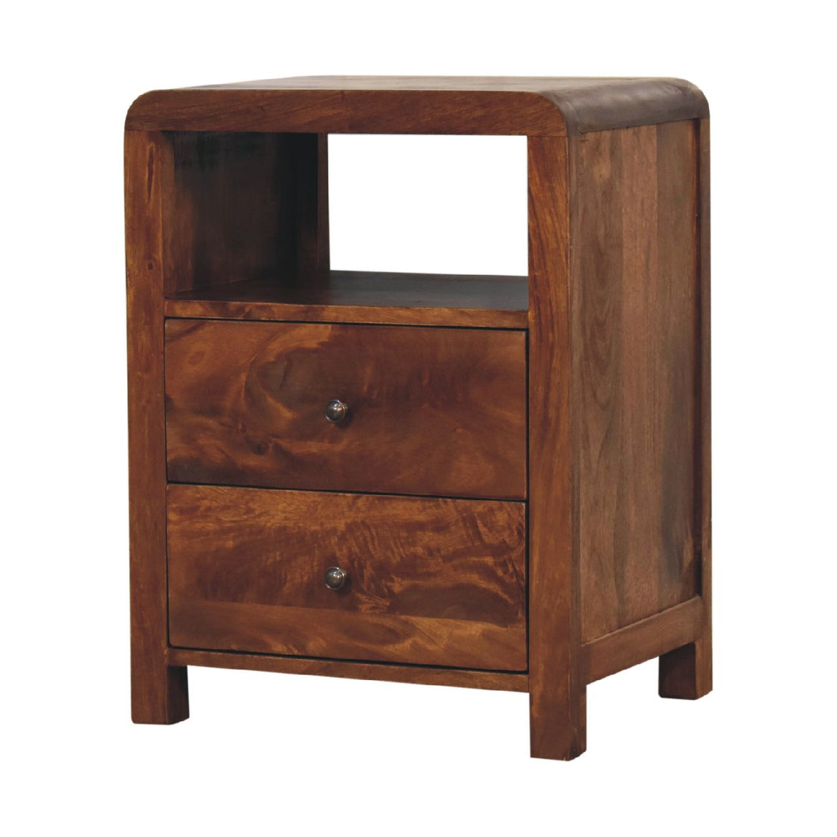 Aspen Solid Mango Wood Nightstand – Chestnut Finish