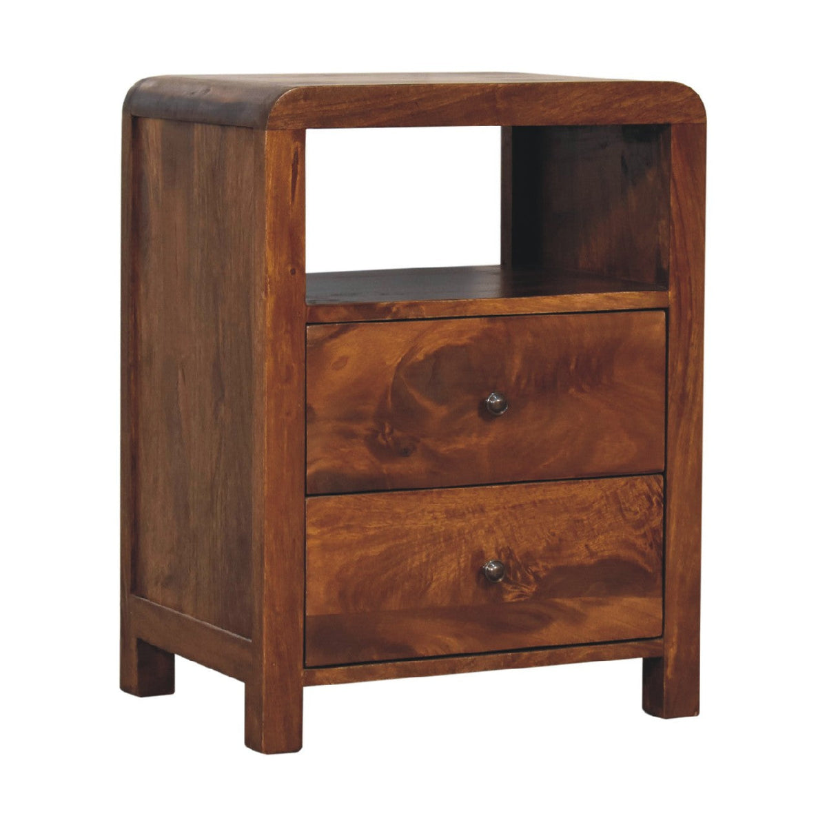 Aspen Solid Mango Wood Nightstand – Chestnut Finish