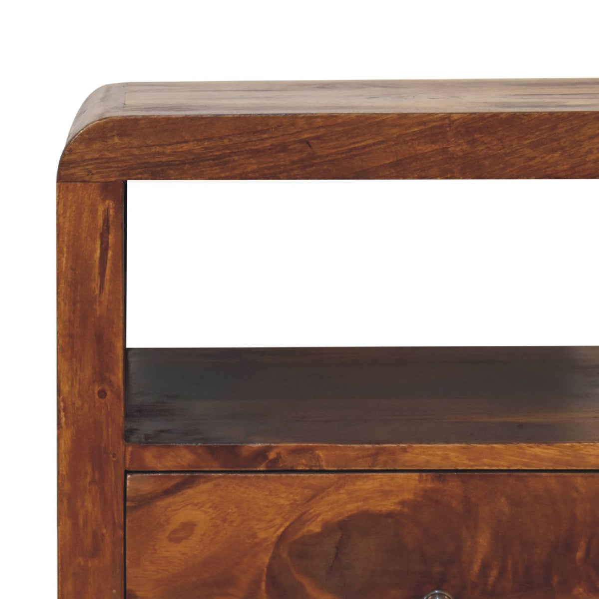 Aspen Solid Mango Wood Nightstand – Chestnut Finish