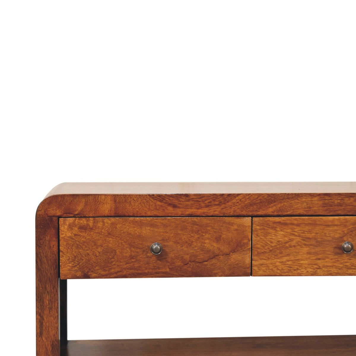Aspen Solid Mango Wood Media Unit – Chestnut Finish