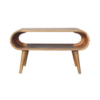 Open Solid Mango Wood Coffee Table – Oak-Ish Finish