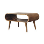 Open Solid Mango Wood Coffee Table – Oak-Ish Finish