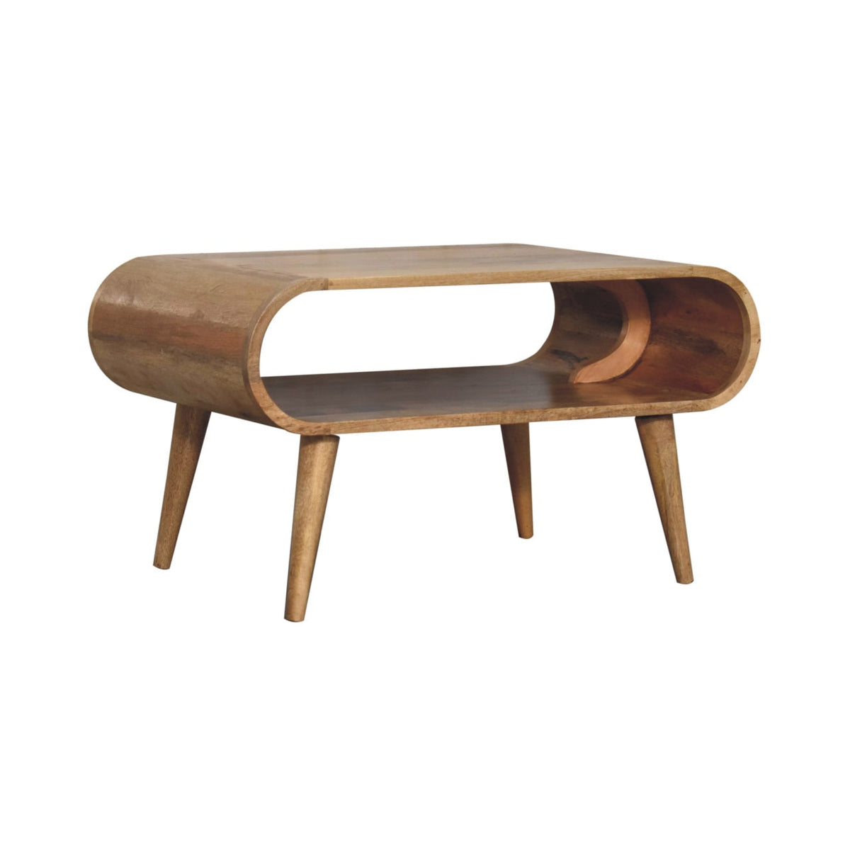 Open Solid Mango Wood Coffee Table – Oak-Ish Finish