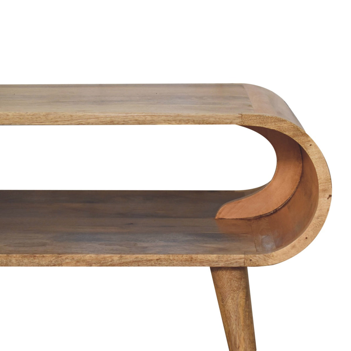 Open Solid Mango Wood Coffee Table – Oak-Ish Finish