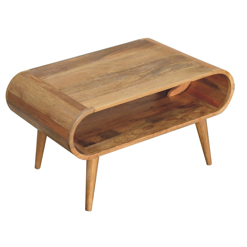 Open Solid Mango Wood Coffee Table – Oak-Ish Finish