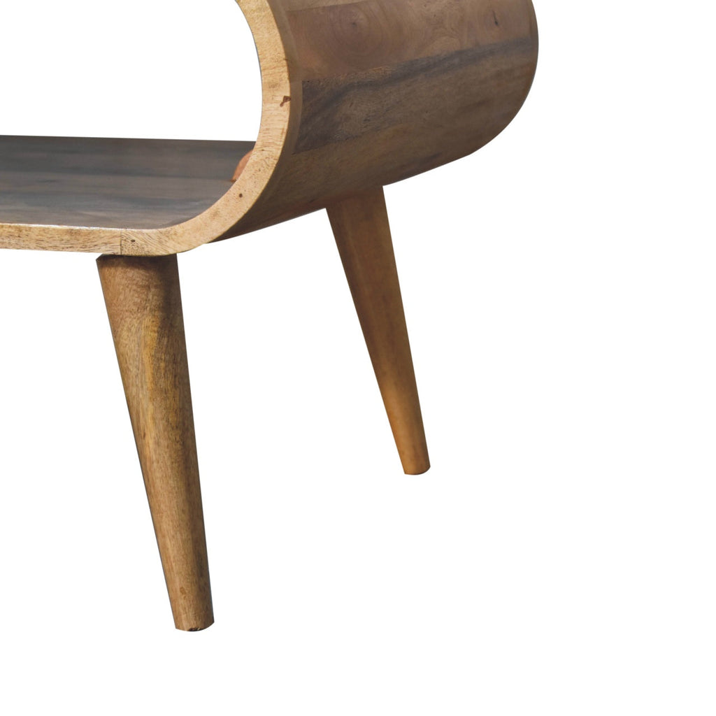 Open Solid Mango Wood Coffee Table – Oak-Ish Finish