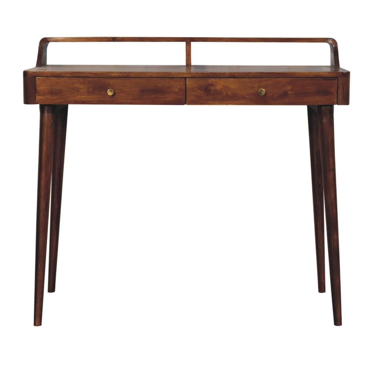 Elevated Solid Mango Wood Console Table – Chestnut Finish