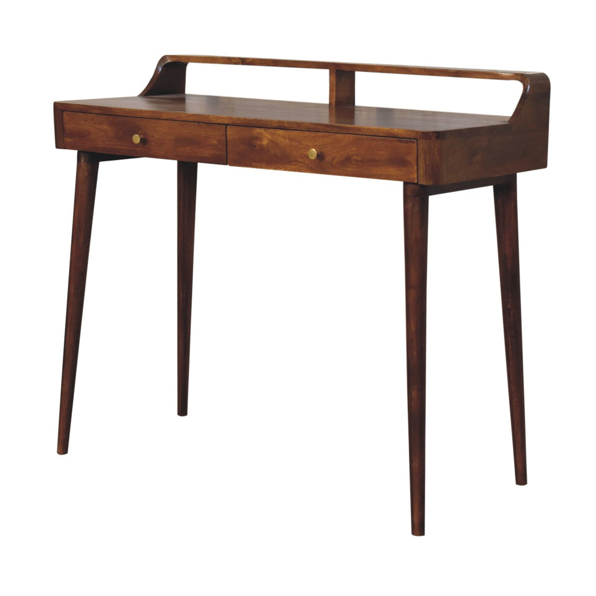 Elevated Solid Mango Wood Console Table – Chestnut Finish