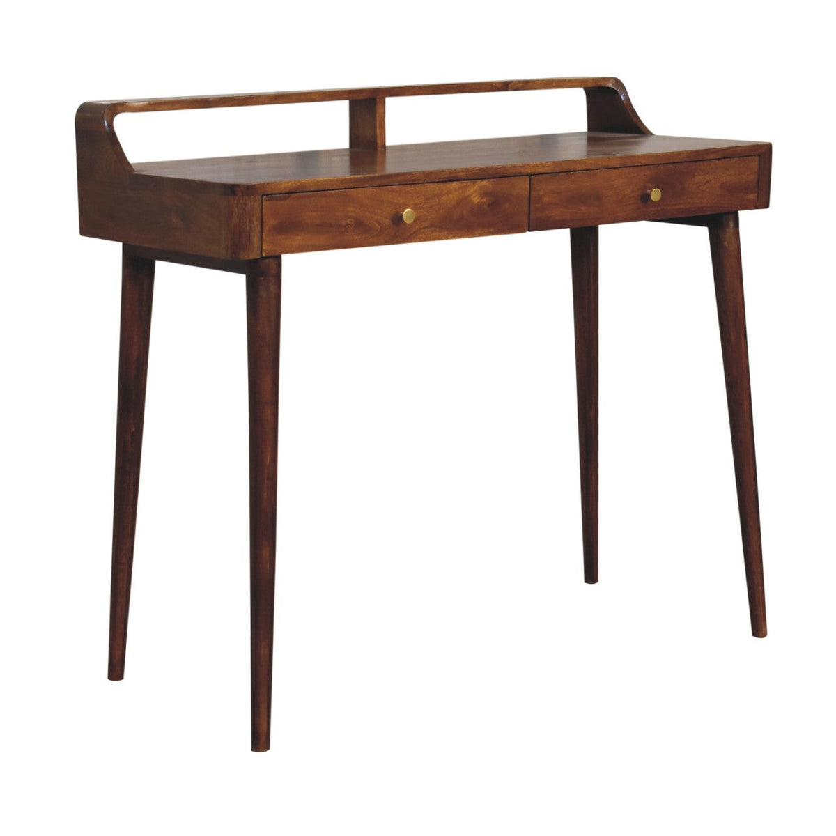 Elevated Solid Mango Wood Console Table – Chestnut Finish