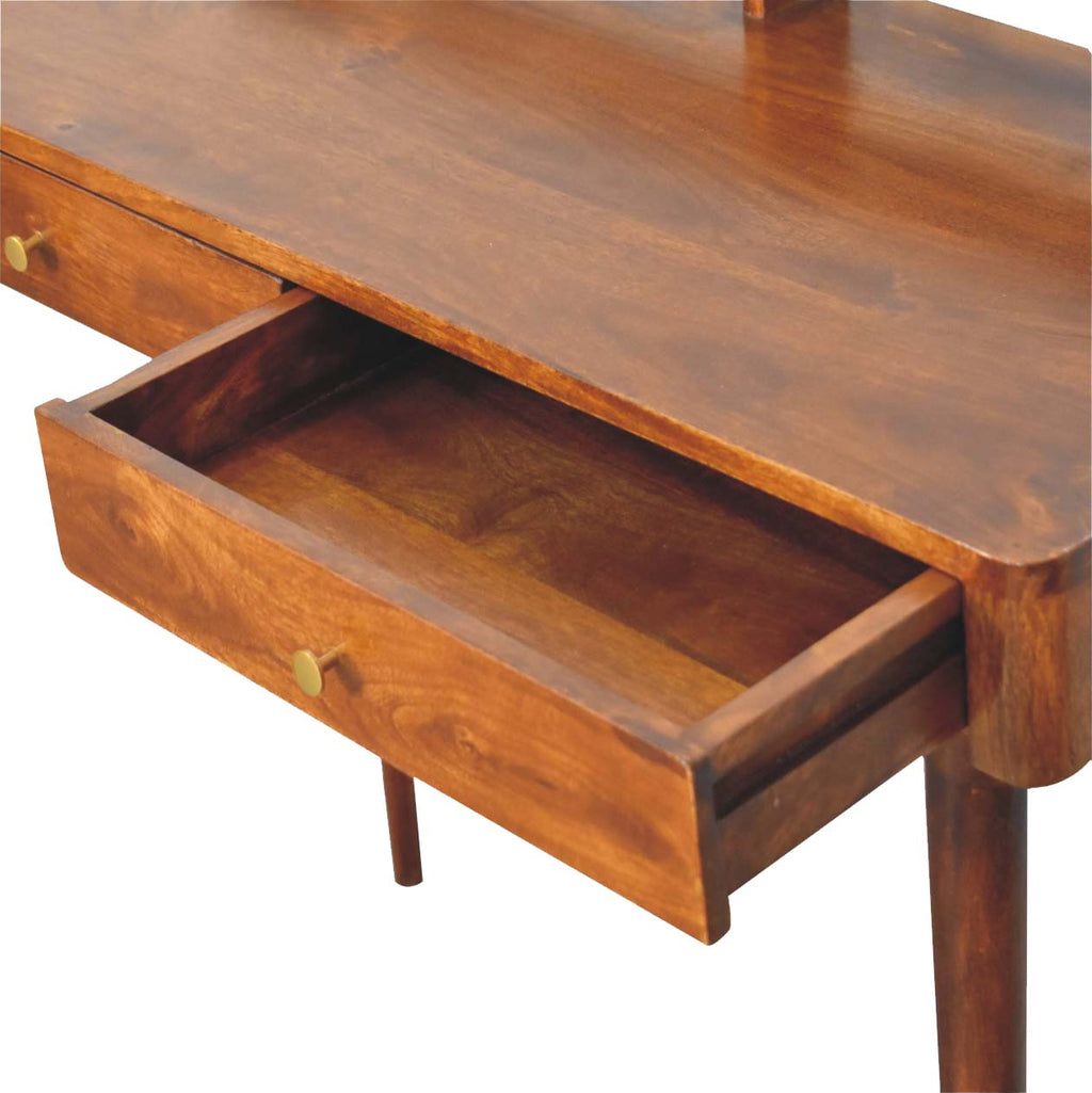 Elevated Solid Mango Wood Console Table – Chestnut Finish