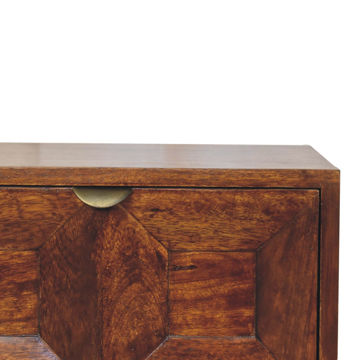 Quad Solid Mango Wood Nightstand – Chestnut Finish