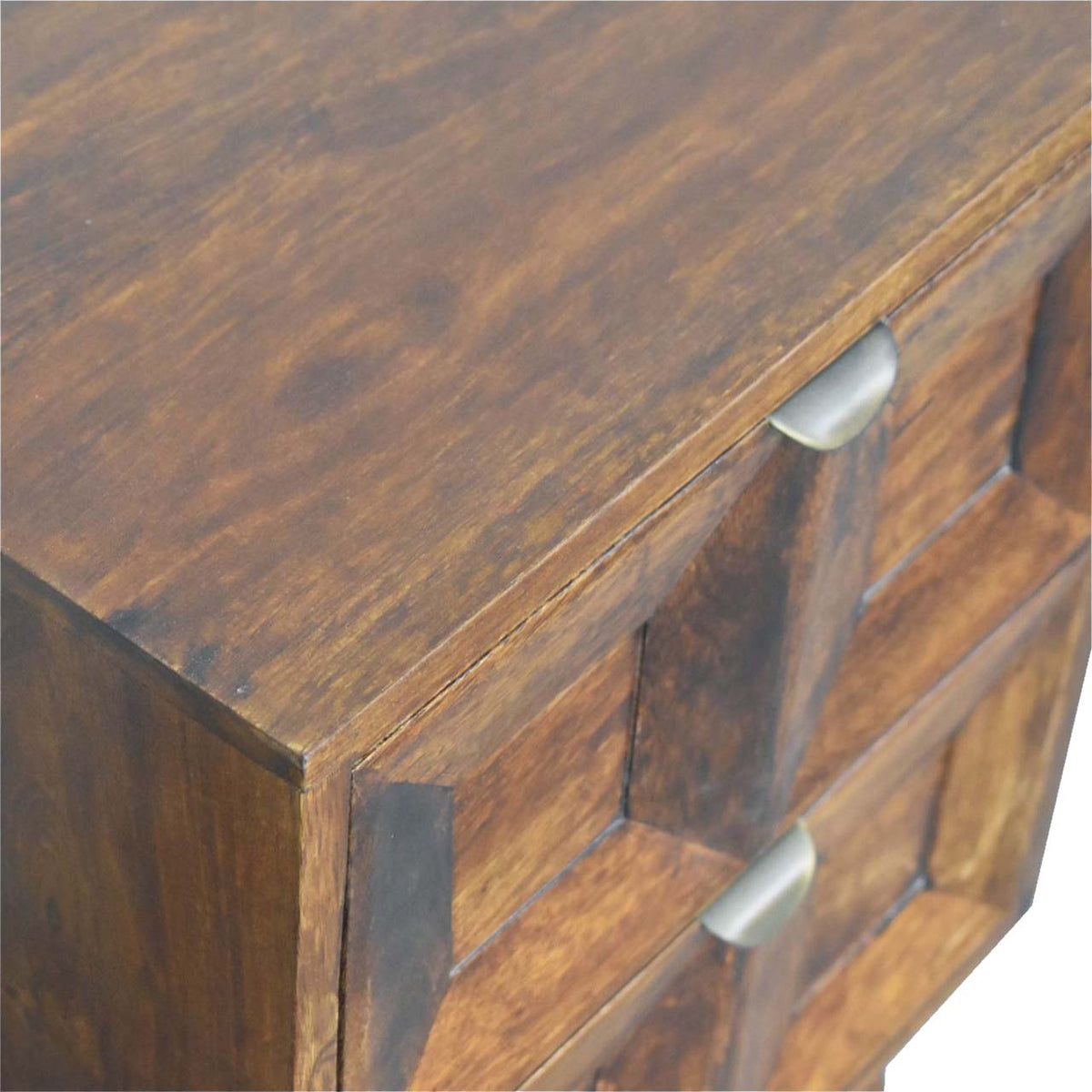 Quad Solid Mango Wood Nightstand – Chestnut Finish