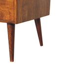 Elevated Solid Mango Wood Coffee Table – Chestnut Finish