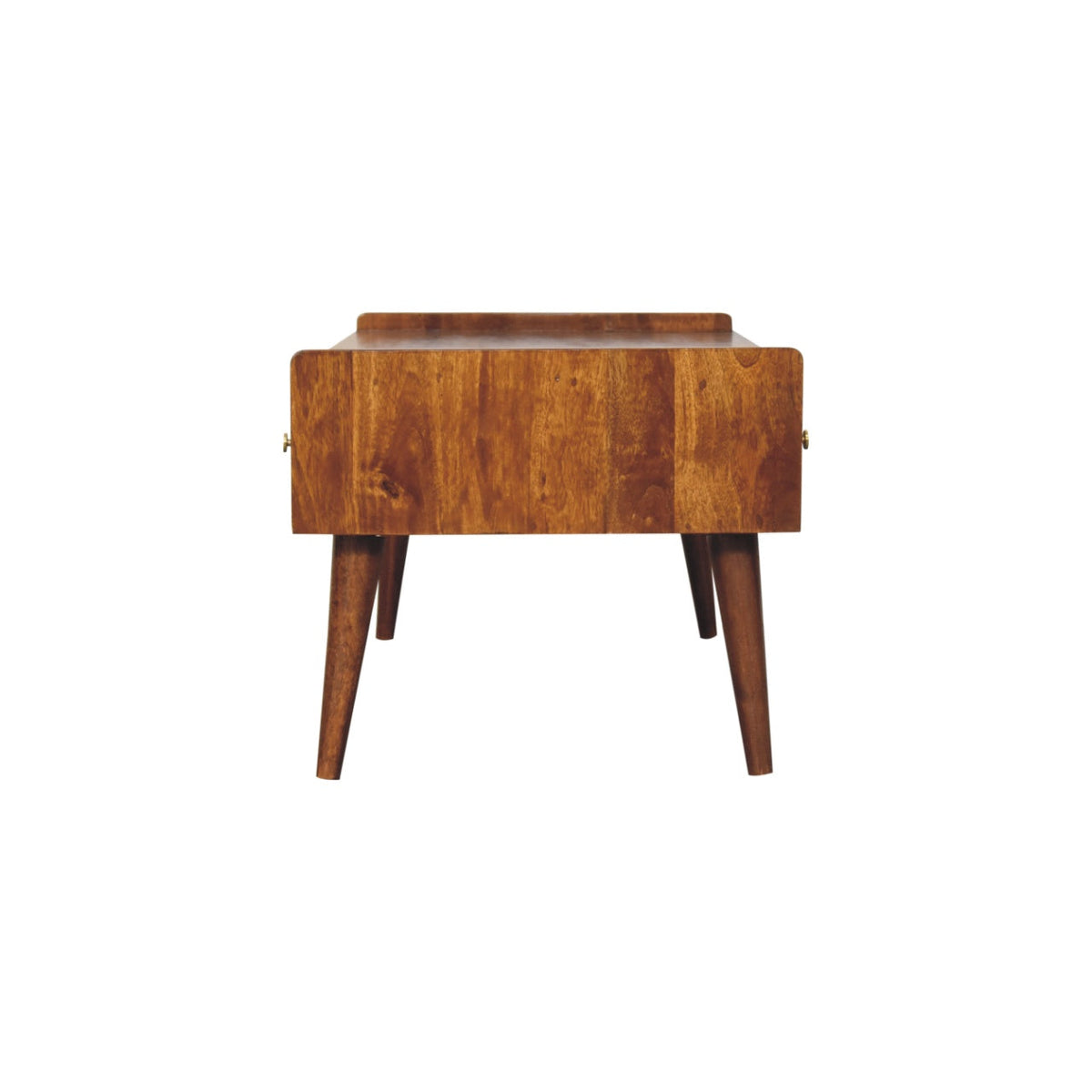 Elevated Solid Mango Wood Coffee Table – Chestnut Finish