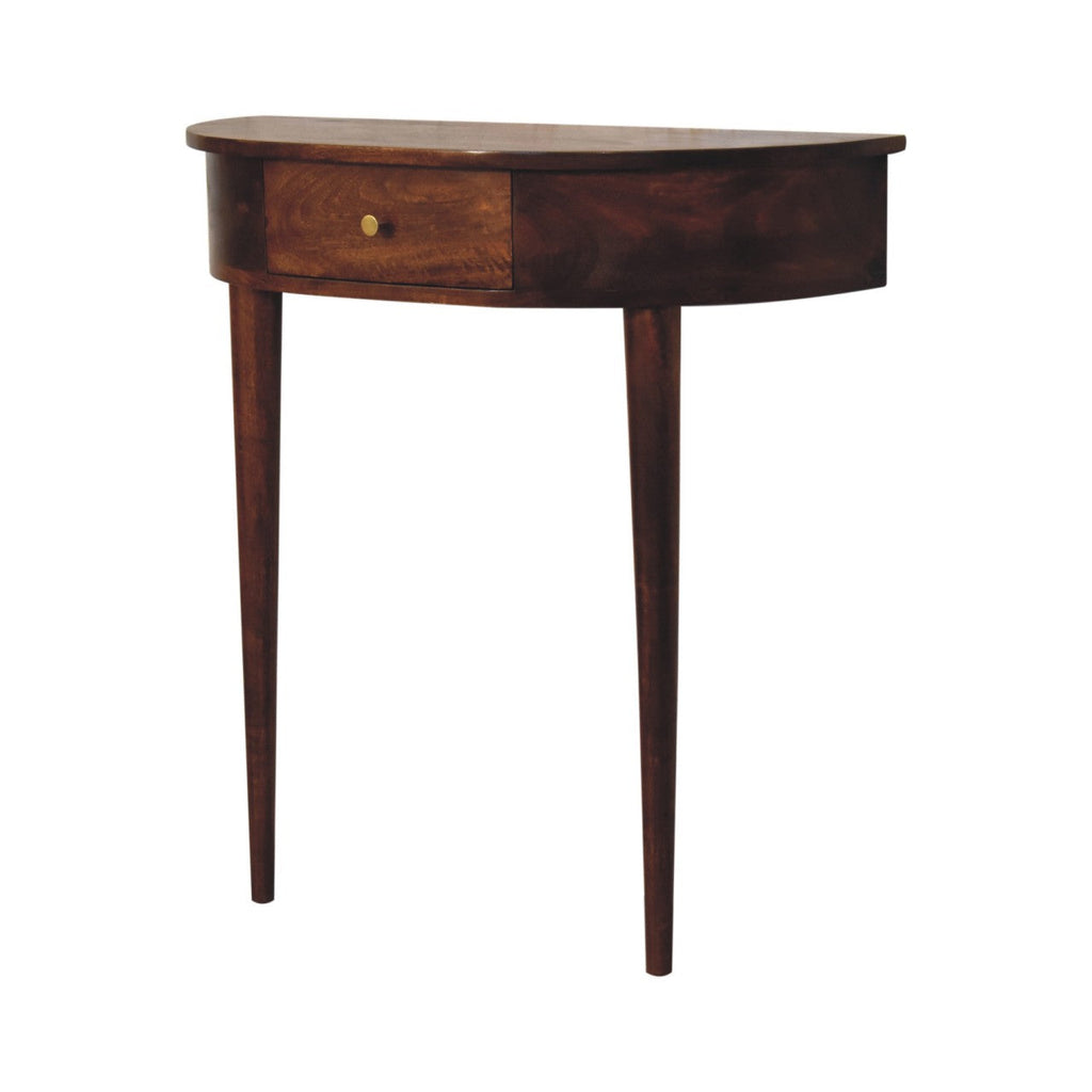 Backless Mounted Solid Mango Wood Console – Chestnut Finish