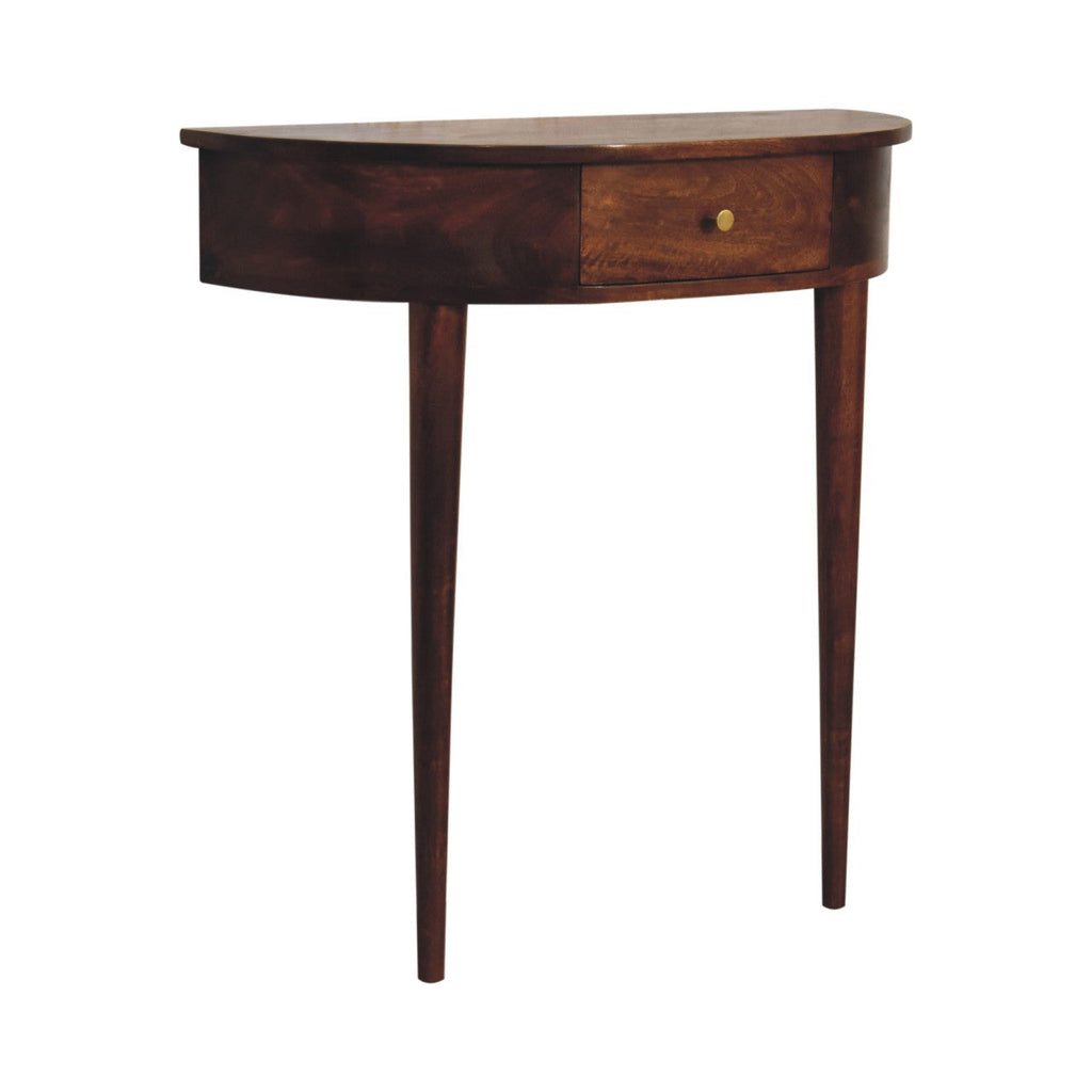 Backless Mounted Solid Mango Wood Console – Chestnut Finish