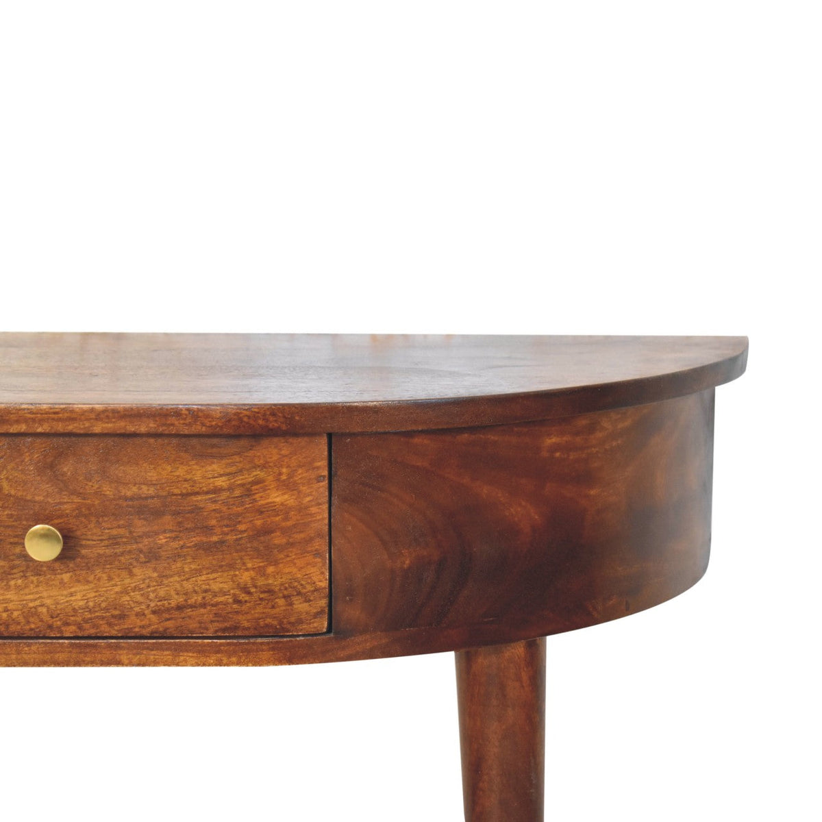 Backless Mounted Solid Mango Wood Console – Chestnut Finish