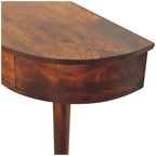 Backless Mounted Solid Mango Wood Console – Chestnut Finish
