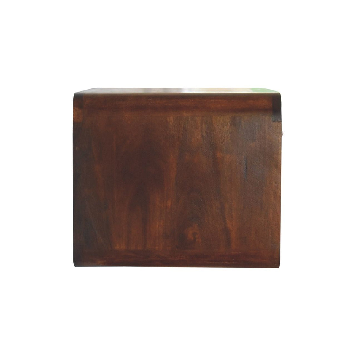 Large Solid Mango Wood Floating Nightstand – Drawer & Open Shelf