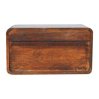 Large Solid Mango Wood Floating Nightstand – Drawer & Open Shelf