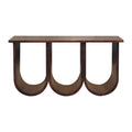 Triple Open Style Solid Mango Wood Coffee Table – Chestnut Finish