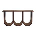 Triple Open Style Solid Mango Wood Coffee Table – Chestnut Finish