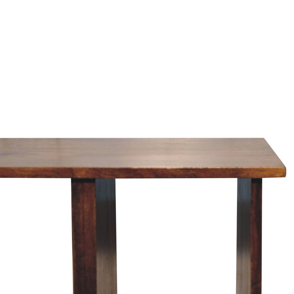 Triple Open Style Solid Mango Wood Coffee Table – Chestnut Finish