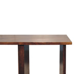 Triple Open Style Solid Mango Wood Coffee Table – Chestnut Finish