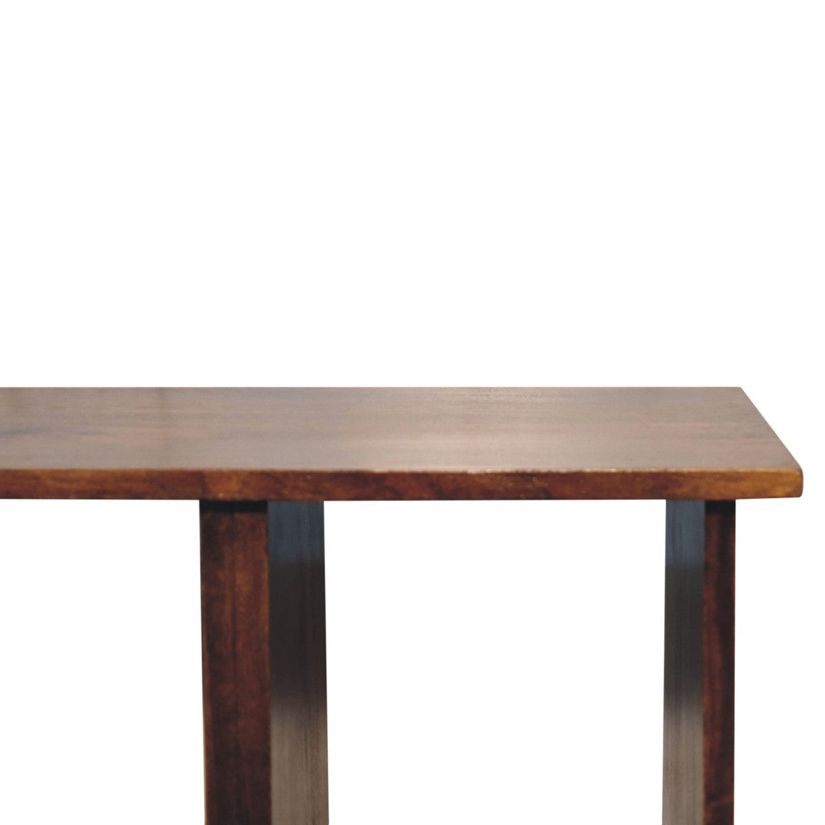 Triple Open Style Solid Mango Wood Coffee Table – Chestnut Finish