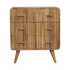 T-Bar Ridged Solid Mango Wood Chest – Oak-Ish Finish