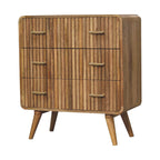 T-Bar Ridged Solid Mango Wood Chest – Oak-Ish Finish