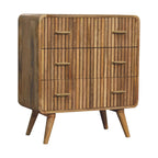 T-Bar Ridged Solid Mango Wood Chest – Oak-Ish Finish