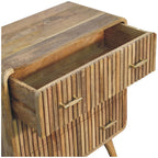 T-Bar Ridged Solid Mango Wood Chest – Oak-Ish Finish