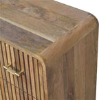 T-Bar Ridged Solid Mango Wood Chest – Oak-Ish Finish