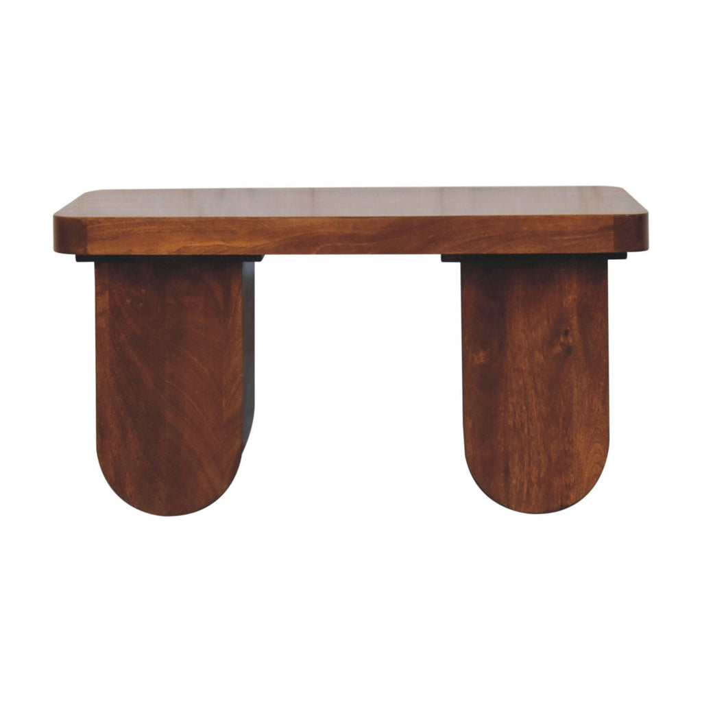 Chunky Solid Mango Wood Coffee Table – Chestnut Finish