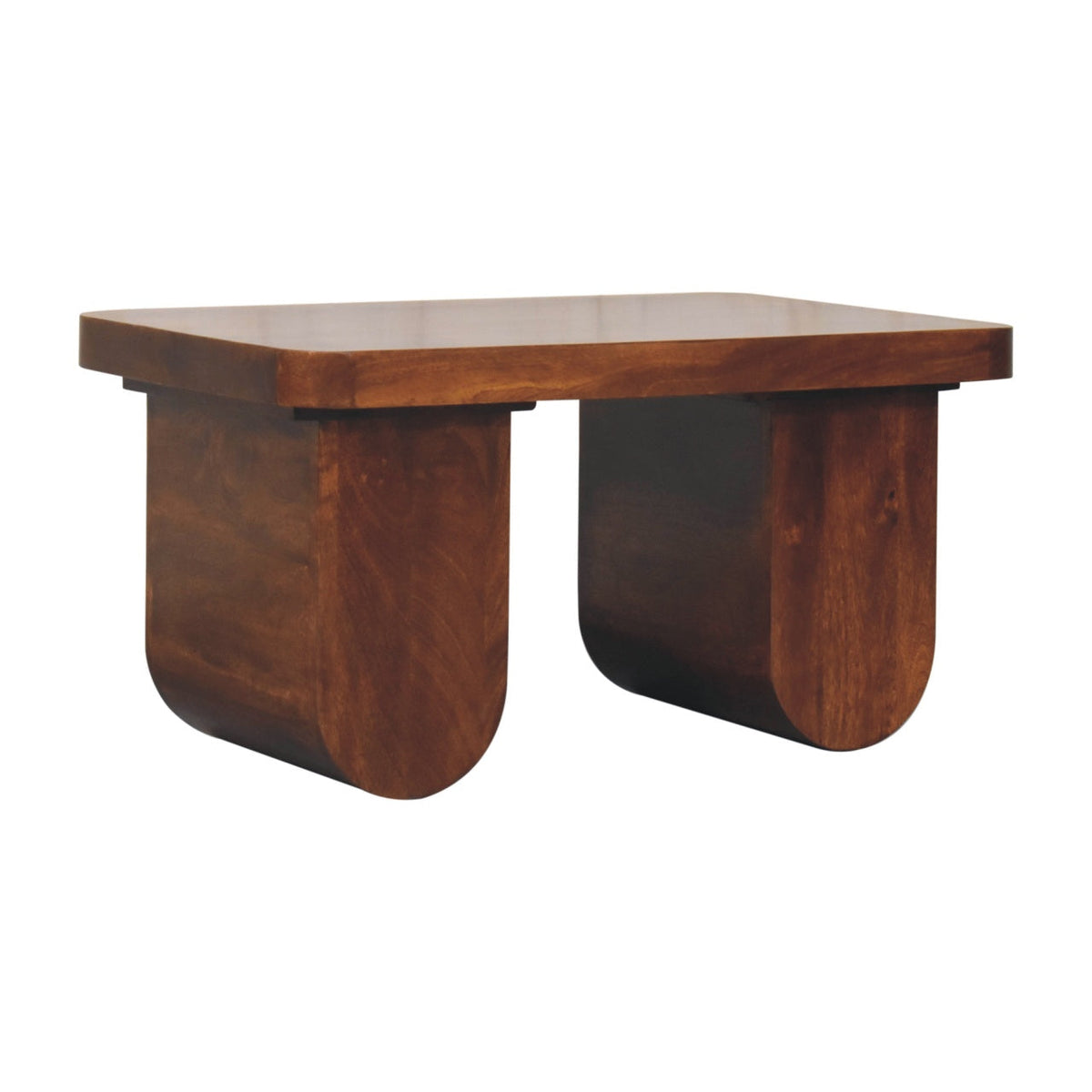 Chunky Solid Mango Wood Coffee Table – Chestnut Finish
