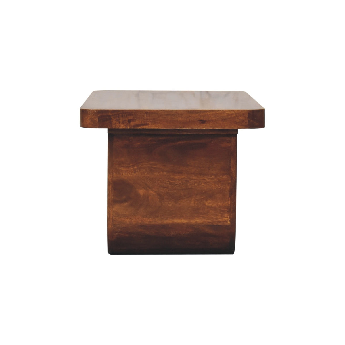 Chunky Solid Mango Wood Coffee Table – Chestnut Finish