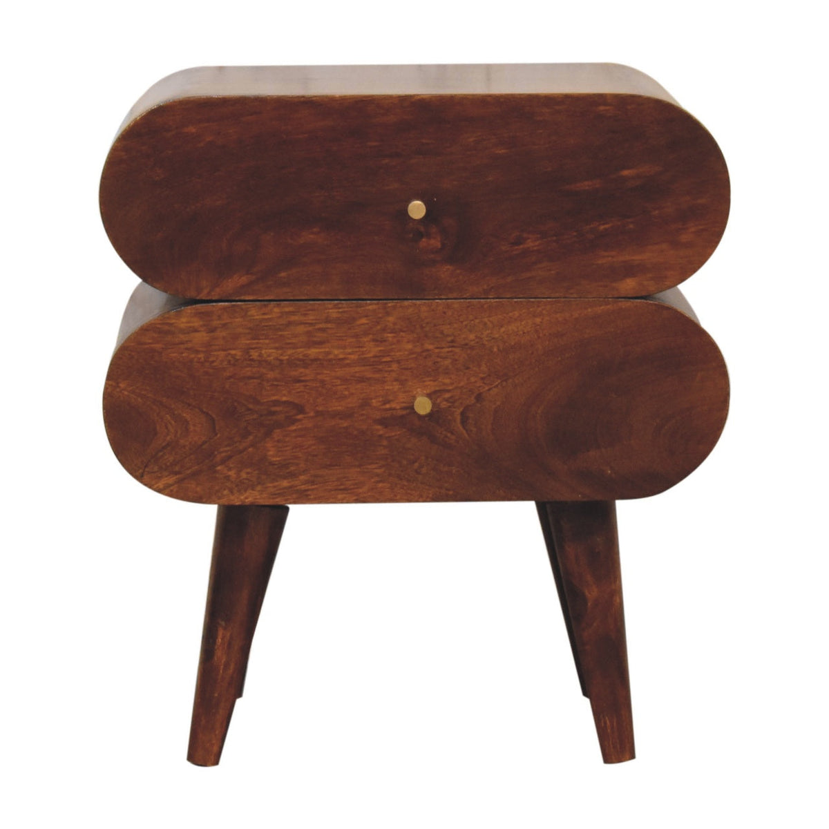 Bubble Solid Mango Wood Bedside Table – Chestnut Finish