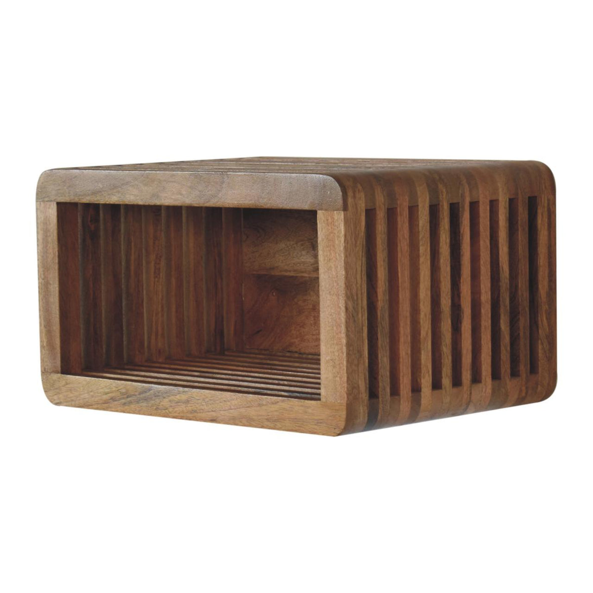 Soba Wall-Mounted Solid Mango Wood Bedside Table – Oak-Ish Finish