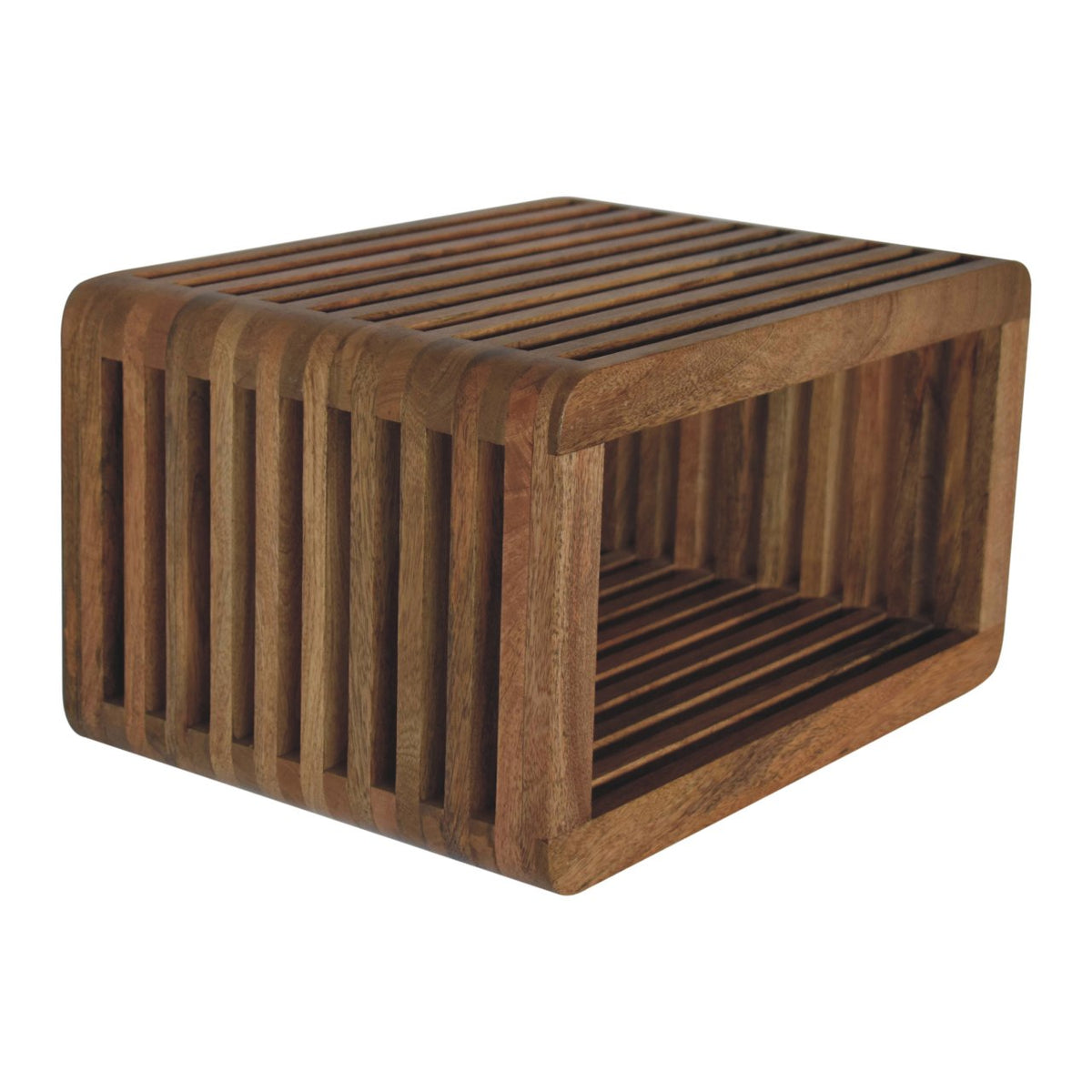 Soba Wall-Mounted Solid Mango Wood Bedside Table – Oak-Ish Finish