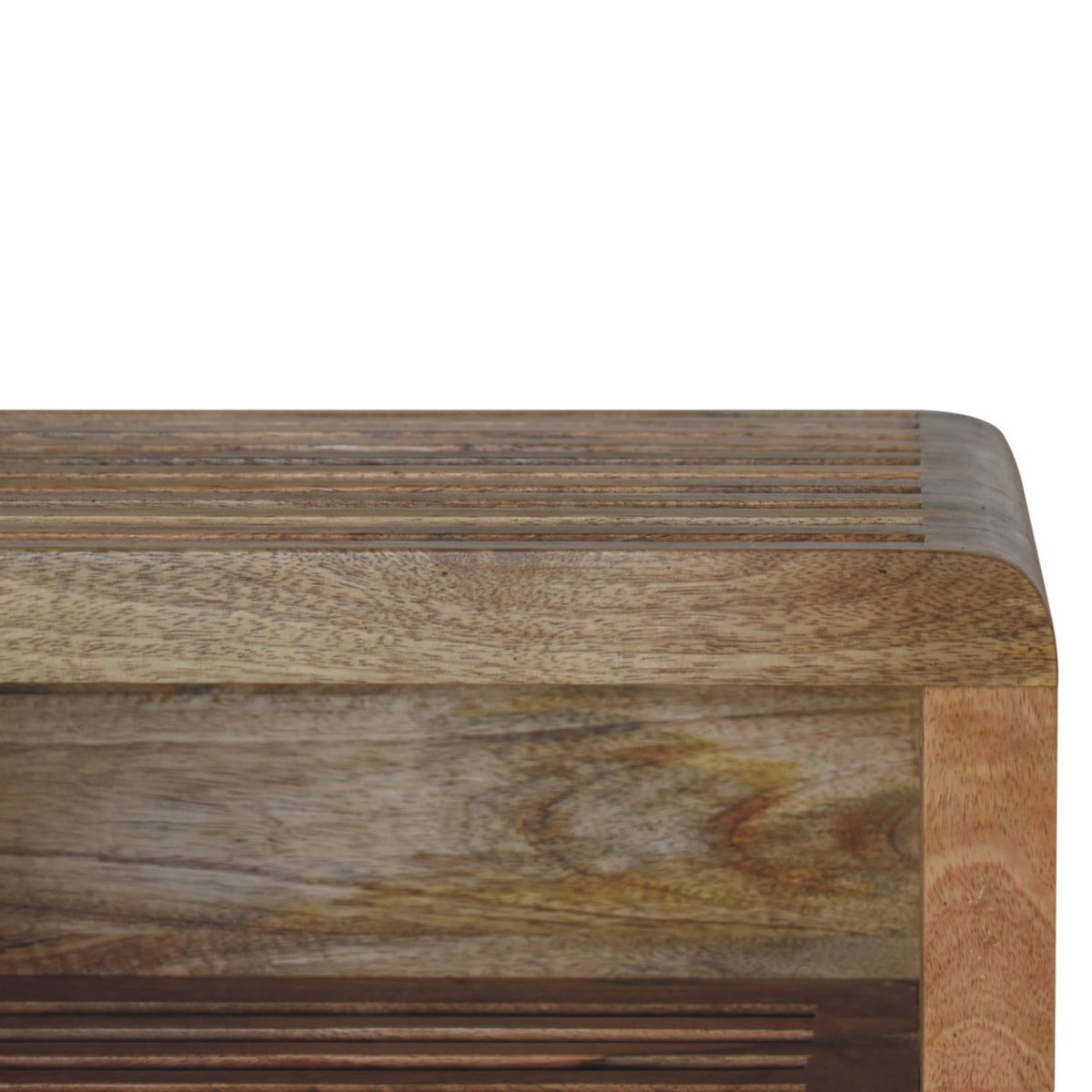 Soba Double Shelf Wall-Mounted Solid Mango Wood Bedside Table – Oak-Ish Finish