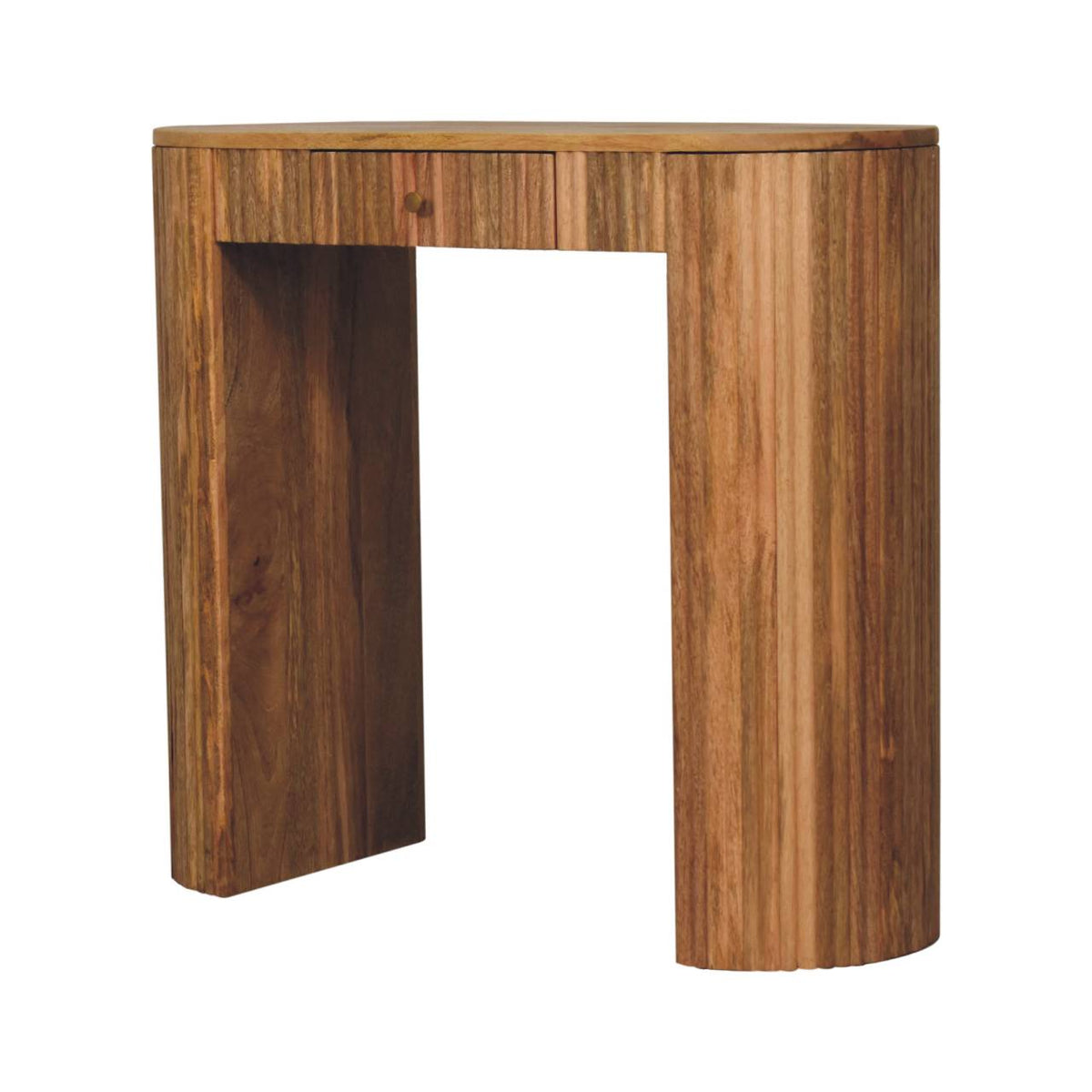 Soba Straight Solid Mango Wood Console Table – Oak-Ish Finish