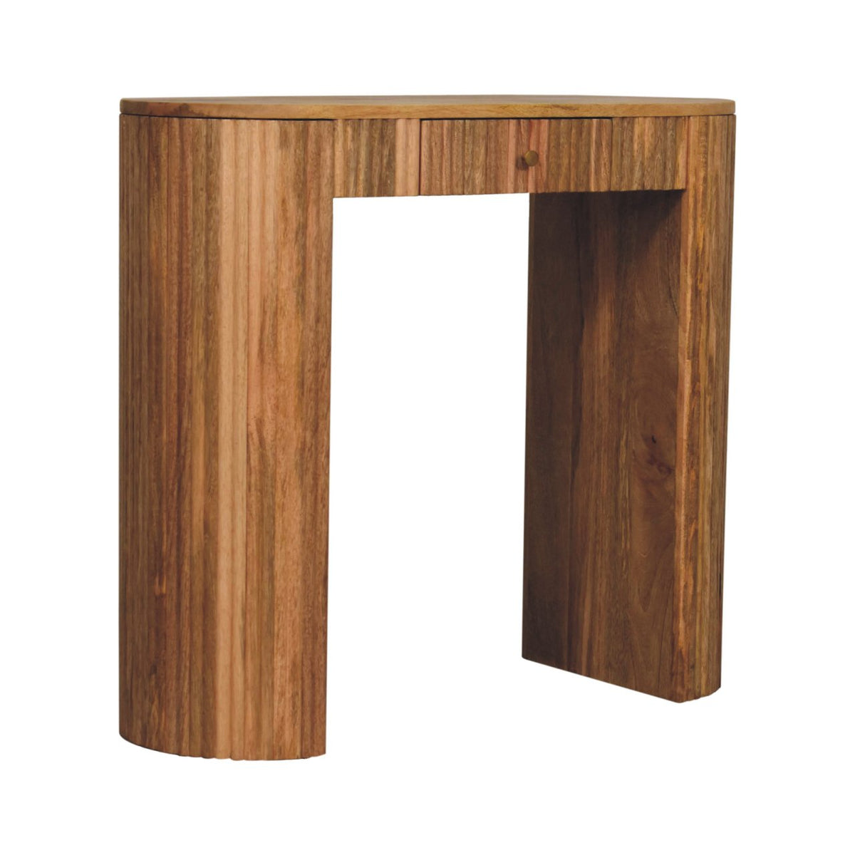 Soba Straight Solid Mango Wood Console Table – Oak-Ish Finish