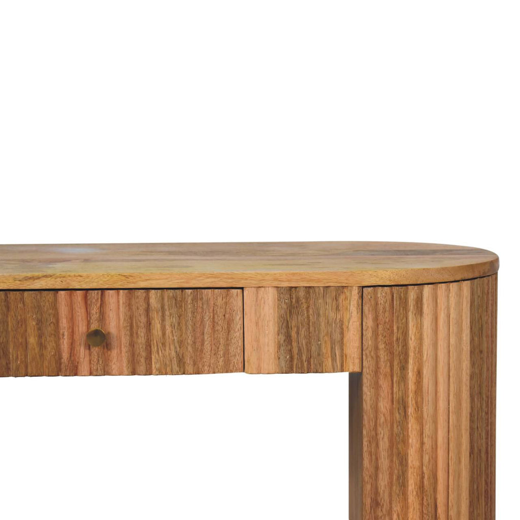 Soba Straight Solid Mango Wood Console Table – Oak-Ish Finish