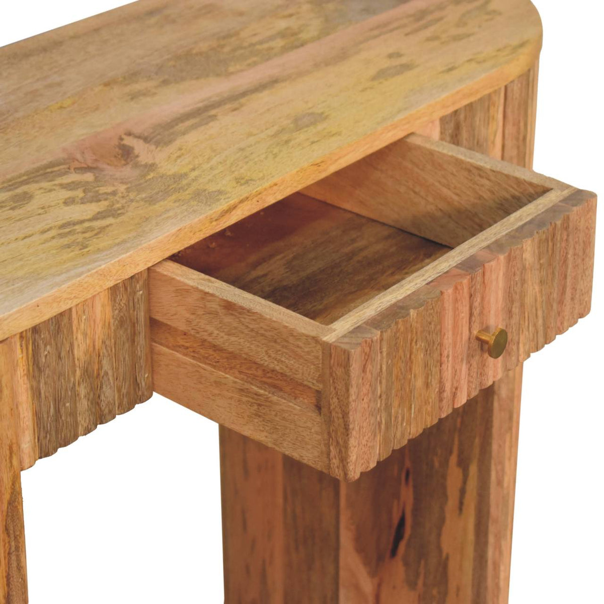 Soba Straight Solid Mango Wood Console Table – Oak-Ish Finish