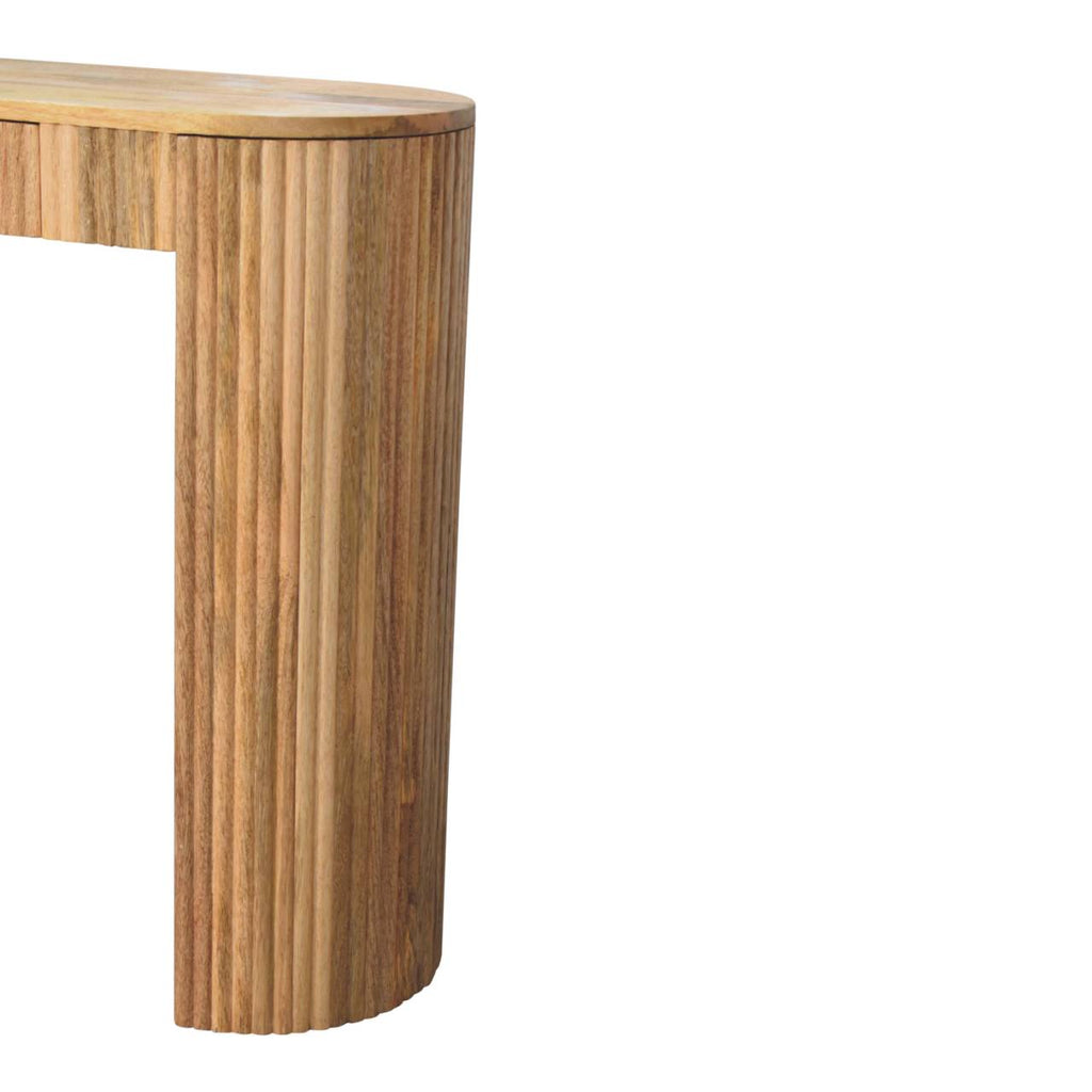 Soba Straight Solid Mango Wood Console Table – Oak-Ish Finish